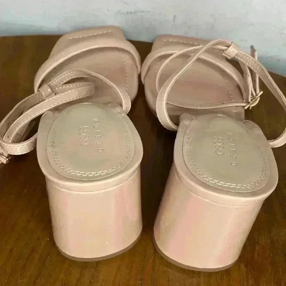 ASOS DESIGN Hilton Barely There Block Heeled Sandal Beige Heel 3" Strappy Size 9 - Picture 4 of 12